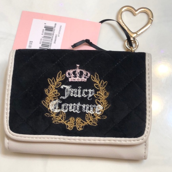 Juicy Couture Liquorice & Angel Royal Couture Double Sided Trifold Wallet NWT - Picture 3 of 16